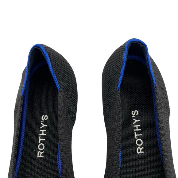 Rothy’s The Point Black Solid Flat Slip On Shoes Size 11 - Picture 3 of 9